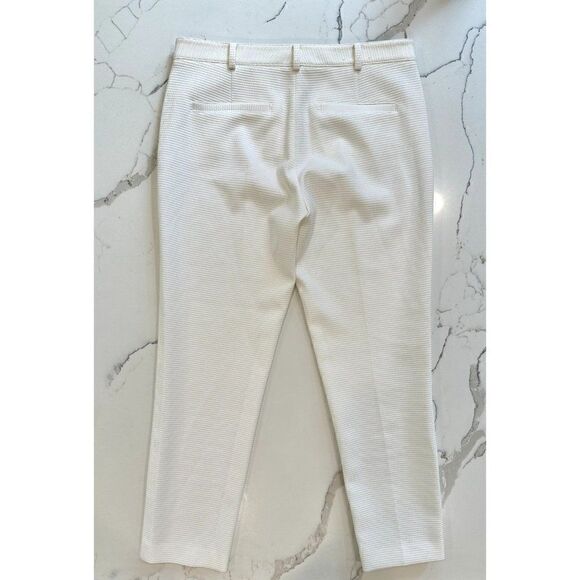 Club Monaco Waffle Knit Cropped Trousers in White Size 6 - Picture 2 of 4